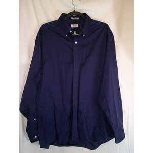 IZOD Mens‎ Long Sleeve Button Down Shirt Relaxed Fit Solid Dress Casual 17 34/35
